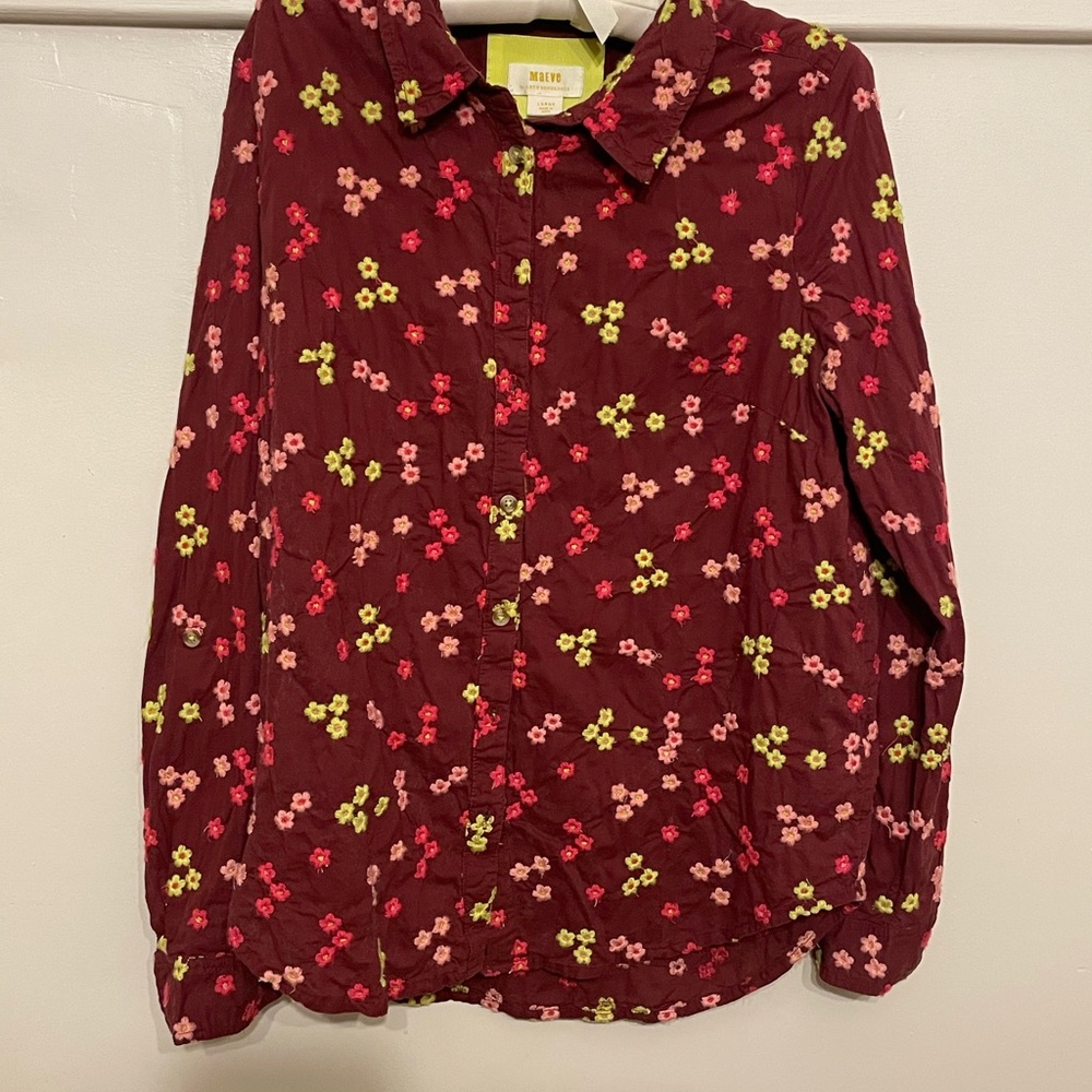Anthropologie Embroidered Button-Down
